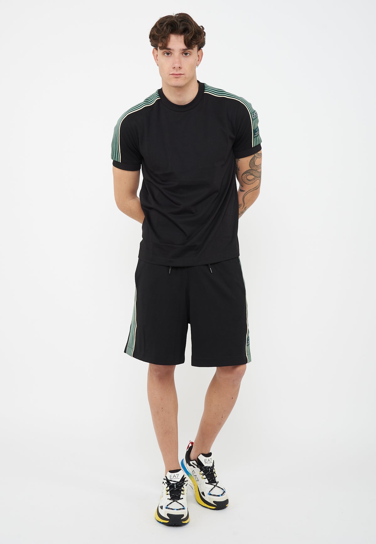 Bermuda Logo Series in interlok di misto cotone Black 