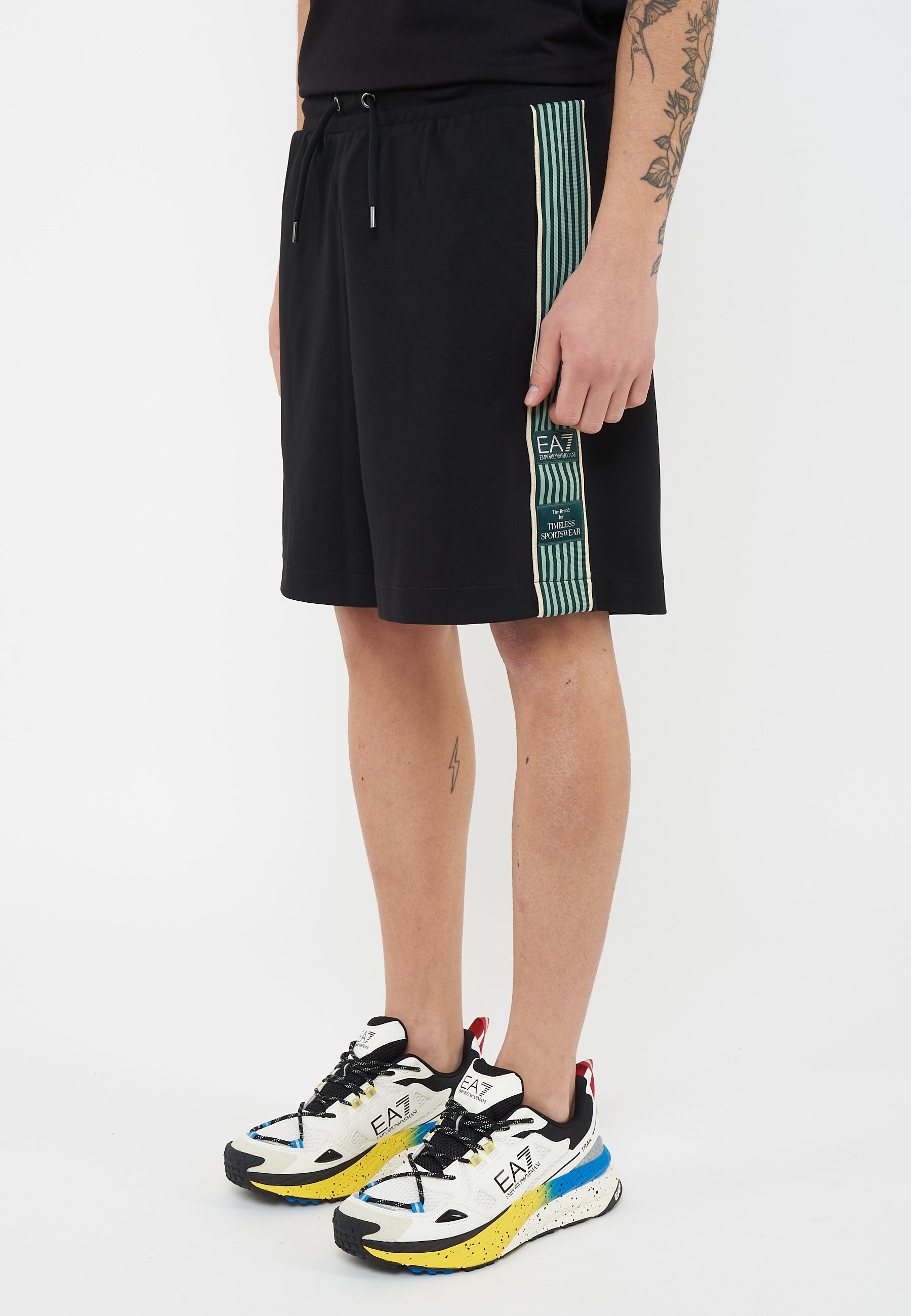 Bermuda Logo Series in interlok di misto cotone Black 