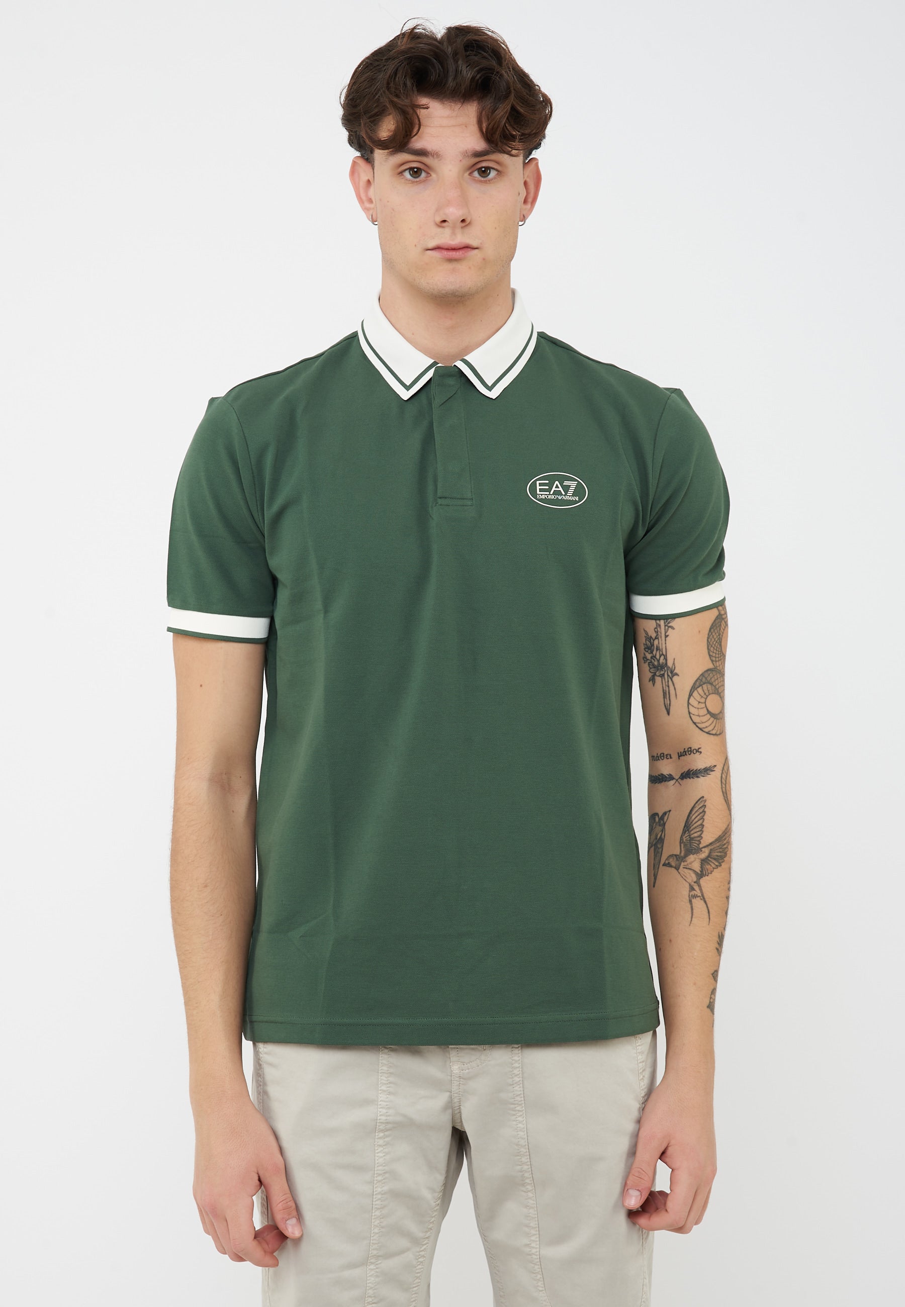 Polo Tennis Club in piquet di cotone stretch Cilantro 