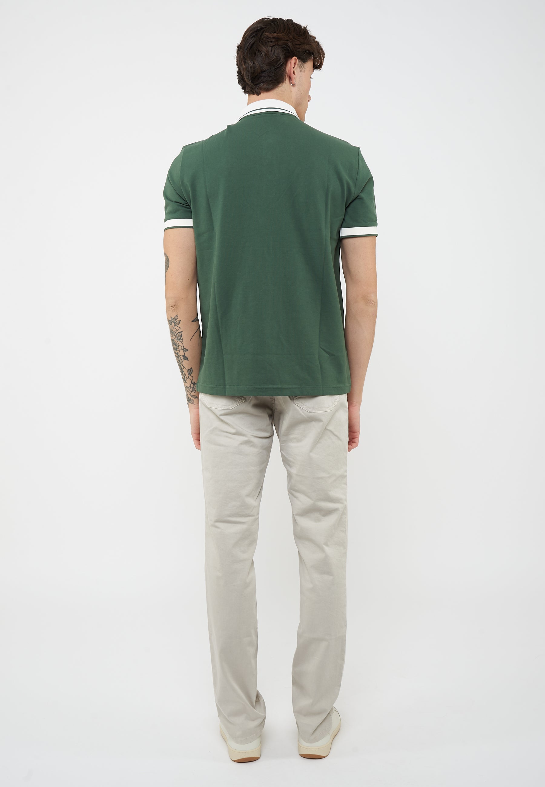 Polo Tennis Club in piquet di cotone stretch Cilantro 
