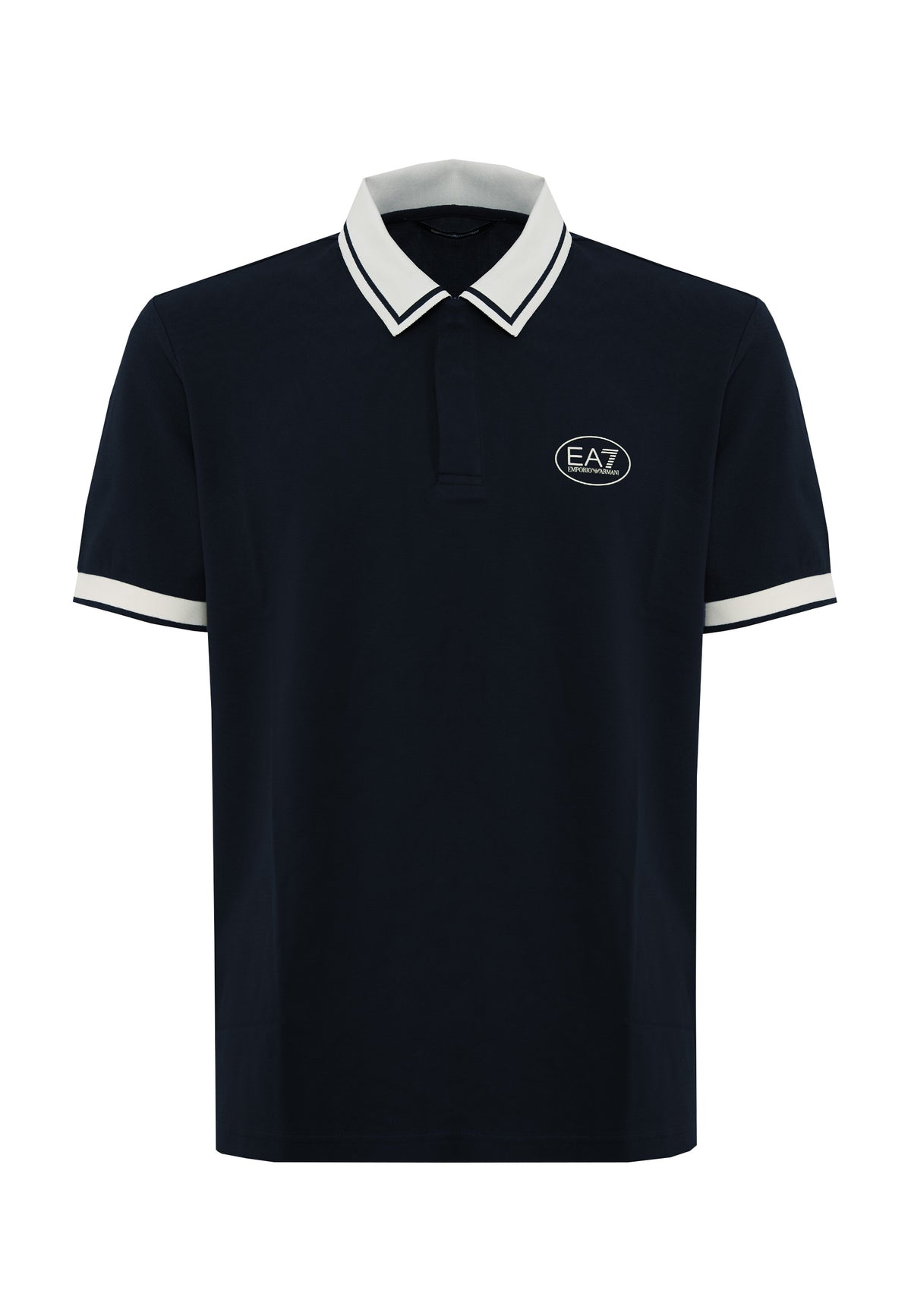 Stretch Cotton Piqué Tennis Polo Shirt in Blue