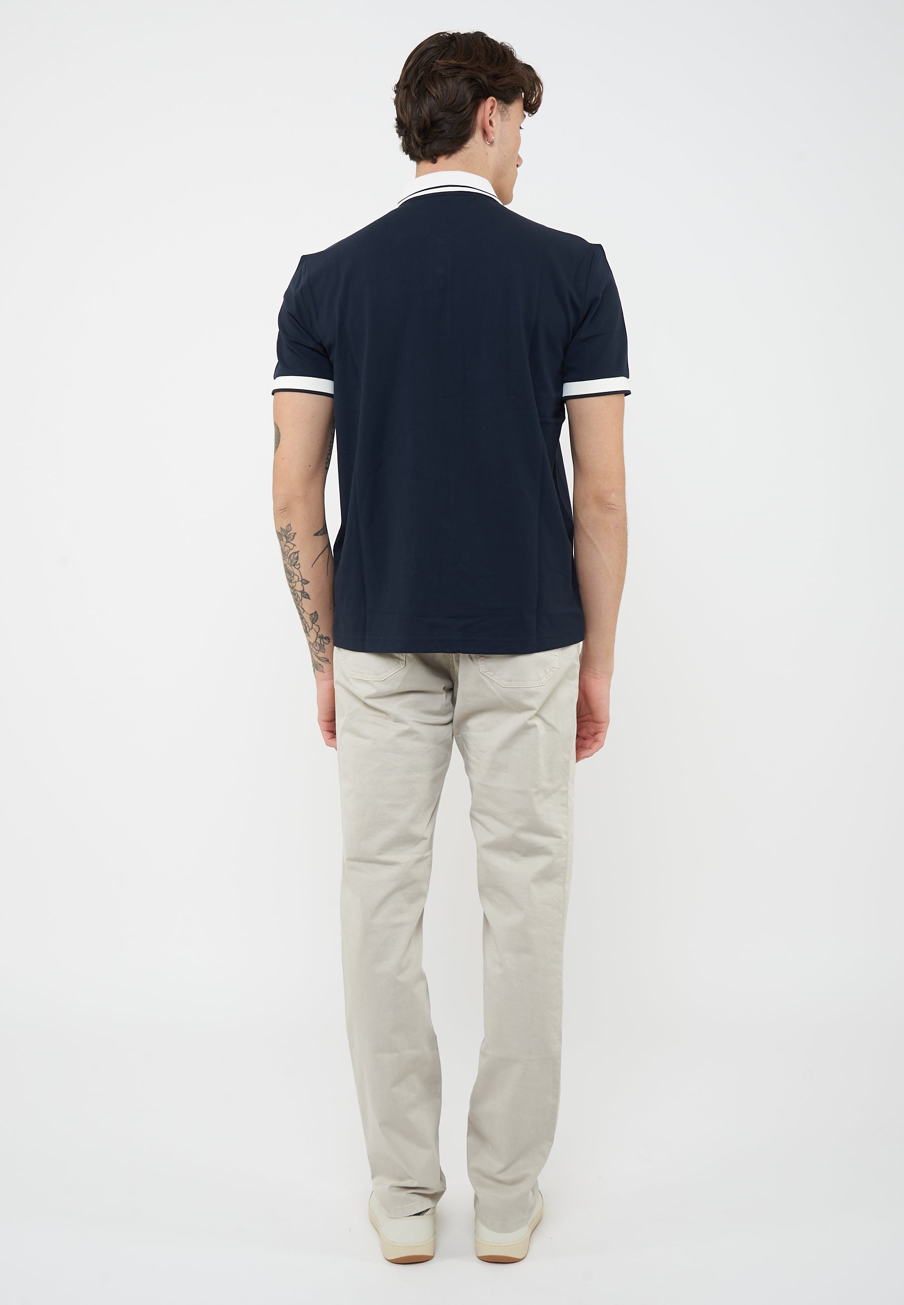 Polo Tennis Club in piquet di cotone stretch Blue 