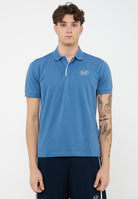 Polo Tennis Club in piquet di cotone stretch Blue Horizone 