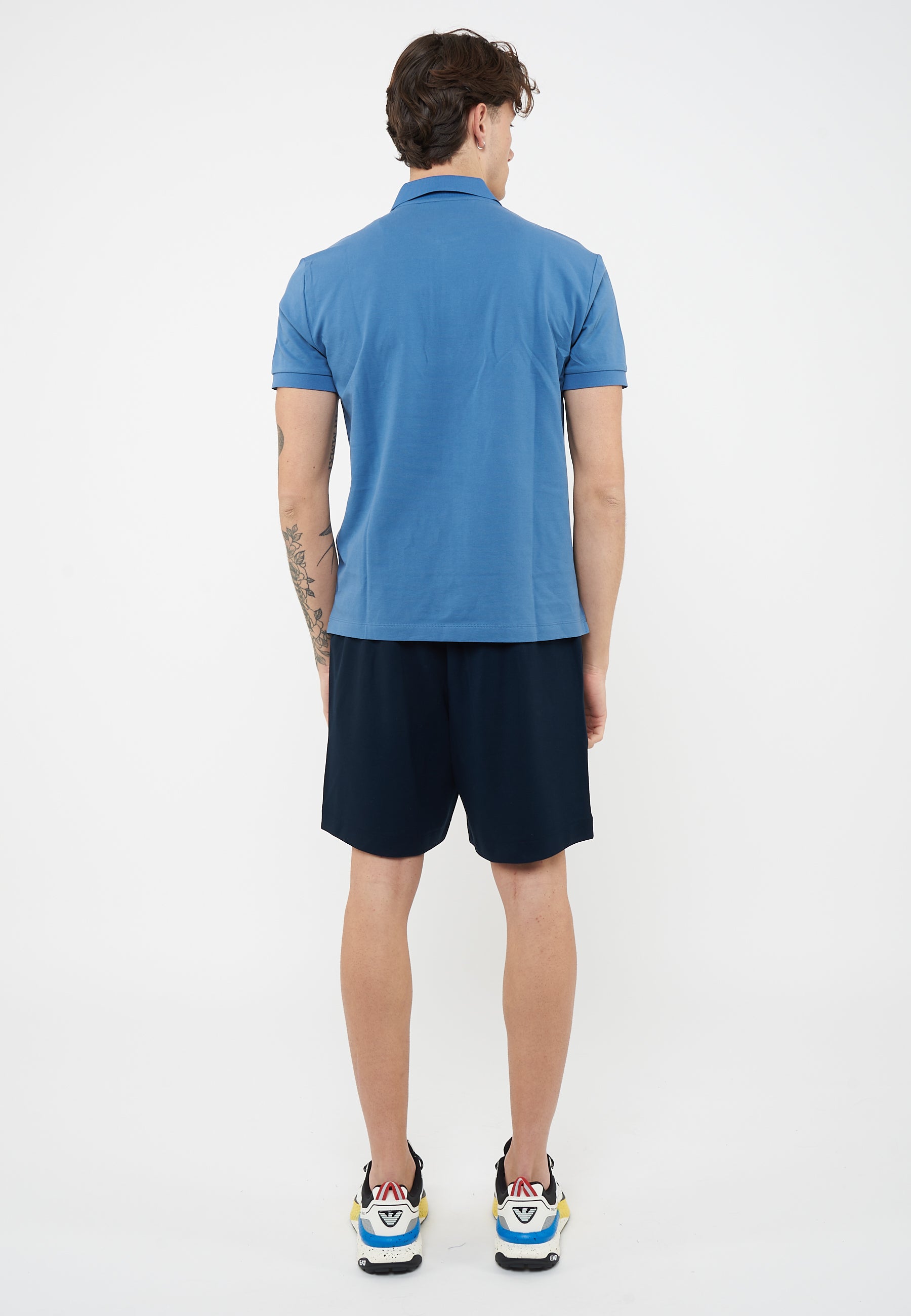 Polo Tennis Club in piquet di cotone stretch Blue Horizone 