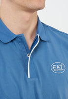 Polo Tennis Club in piquet di cotone stretch Blue Horizone 