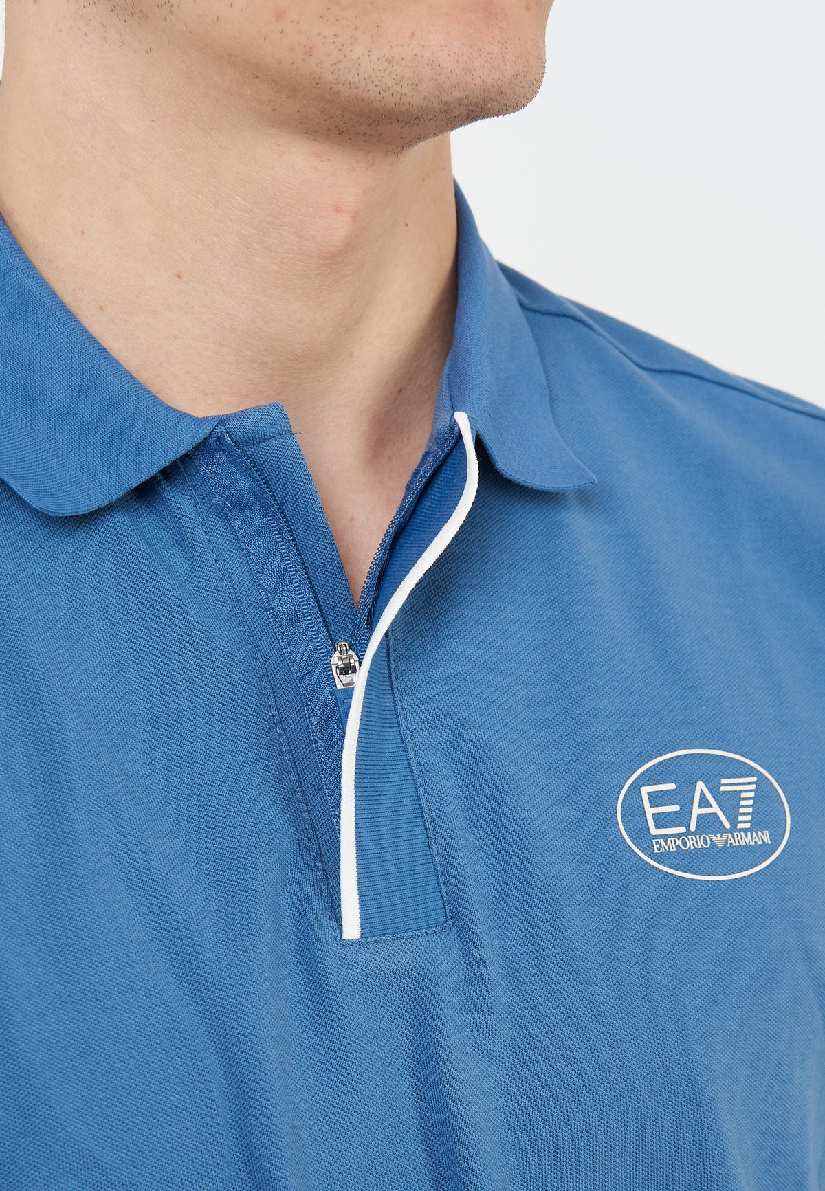 Polo Tennis Club in piquet di cotone stretch Blue Horizone 
