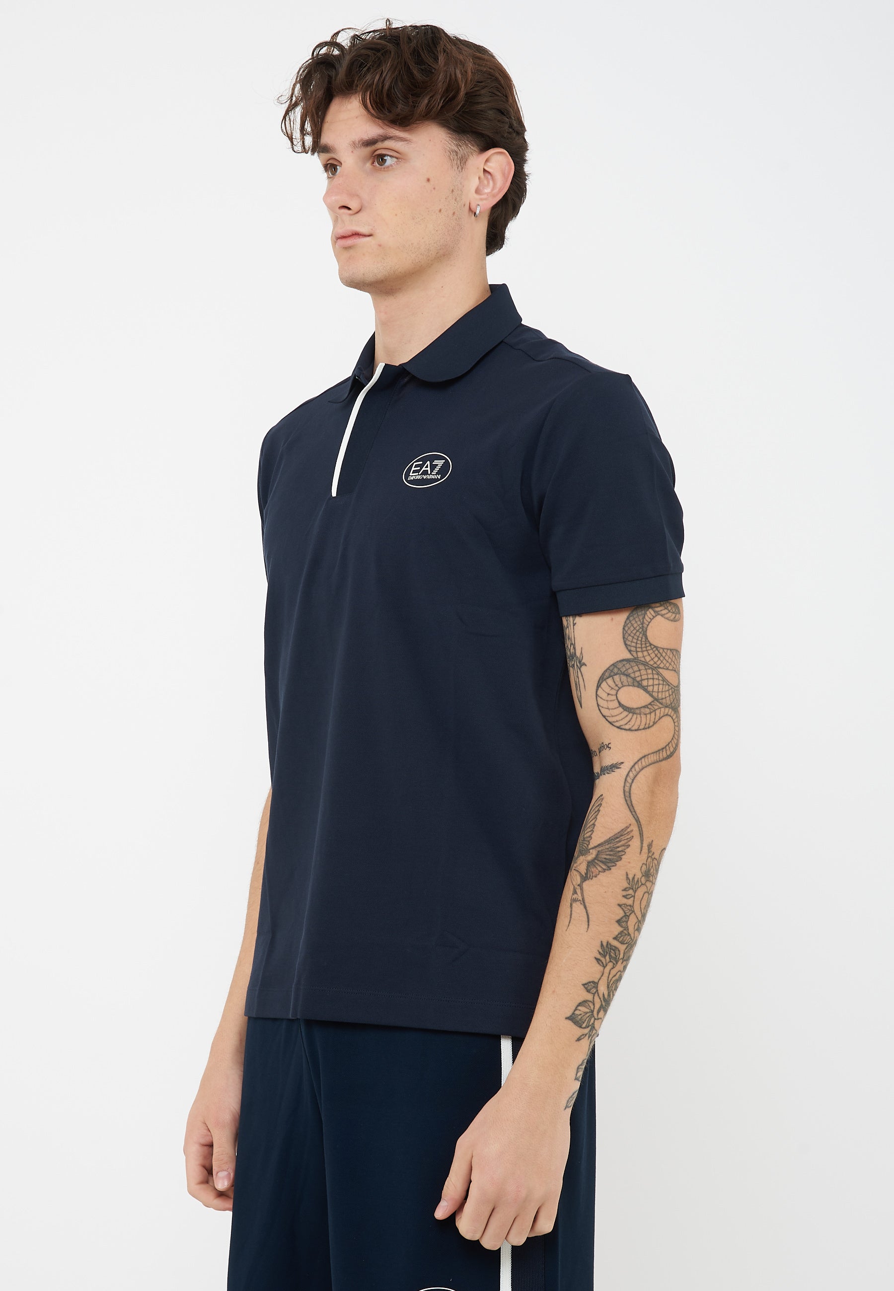 Polo Tennis Club in piquet di cotone stretch Blue 