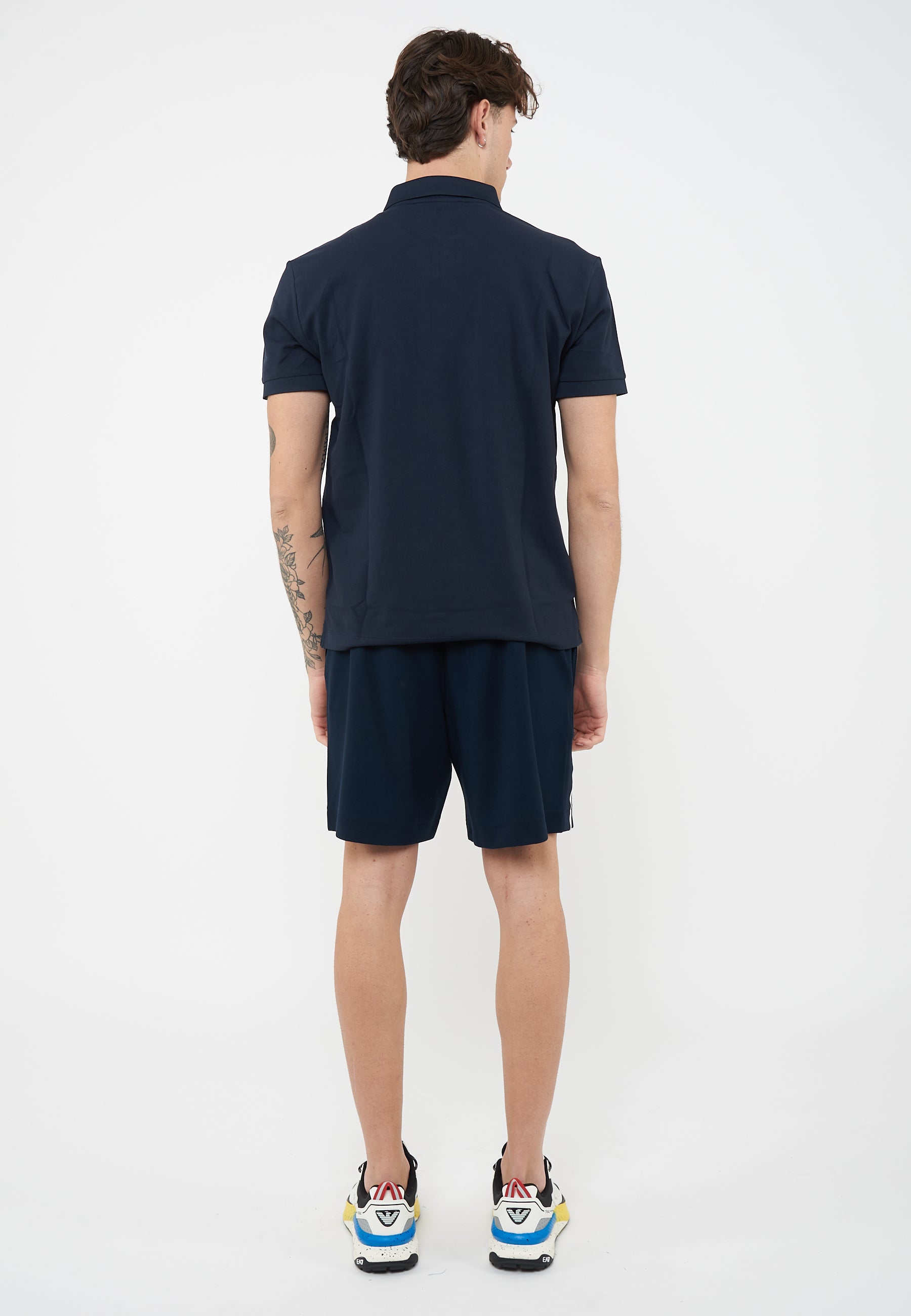 Polo Tennis Club in piquet di cotone stretch Blue 