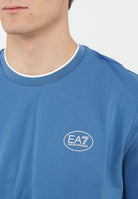 T-Shirt Tennis Club in piquet di cotone stretch Blue Horizone 