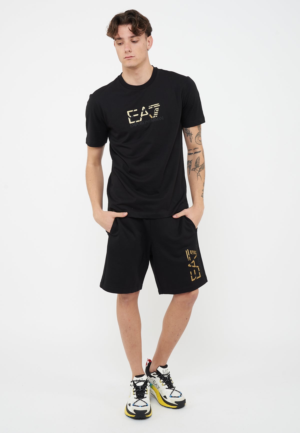 T-shirt girocollo Premium Label in jersey di cotone Black 