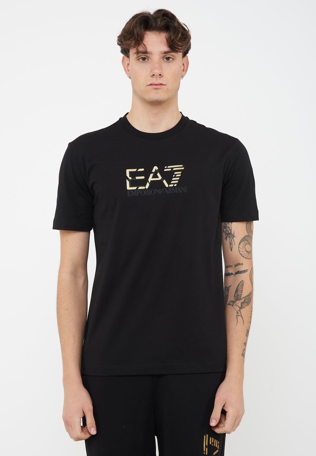 T-shirt girocollo Premium Label in jersey di cotone Black 