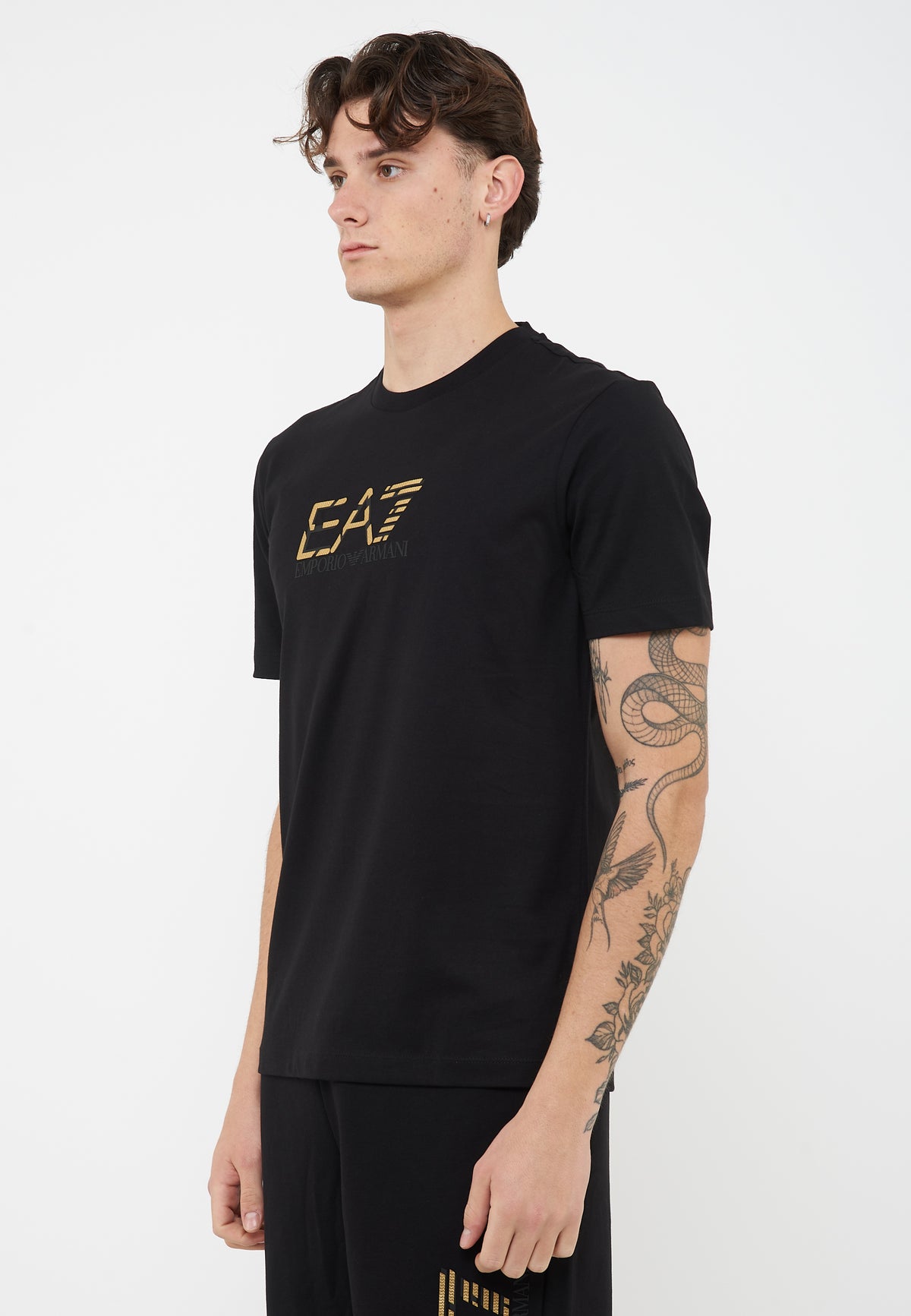 T-shirt girocollo Premium Label in jersey di cotone Black 