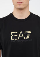 T-shirt girocollo Premium Label in jersey di cotone Black 