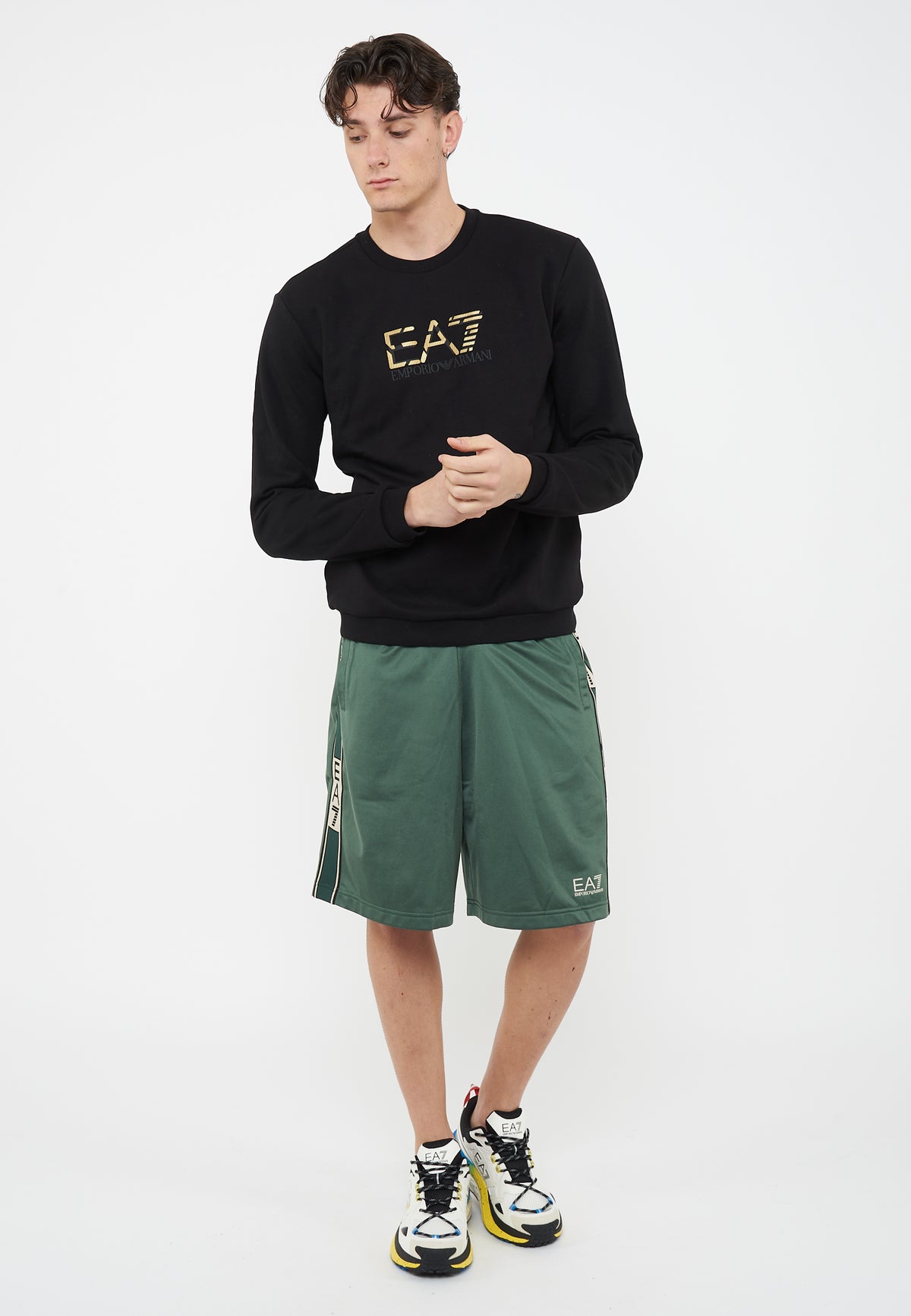Felpa girocollo Premium Label in cotone Black 