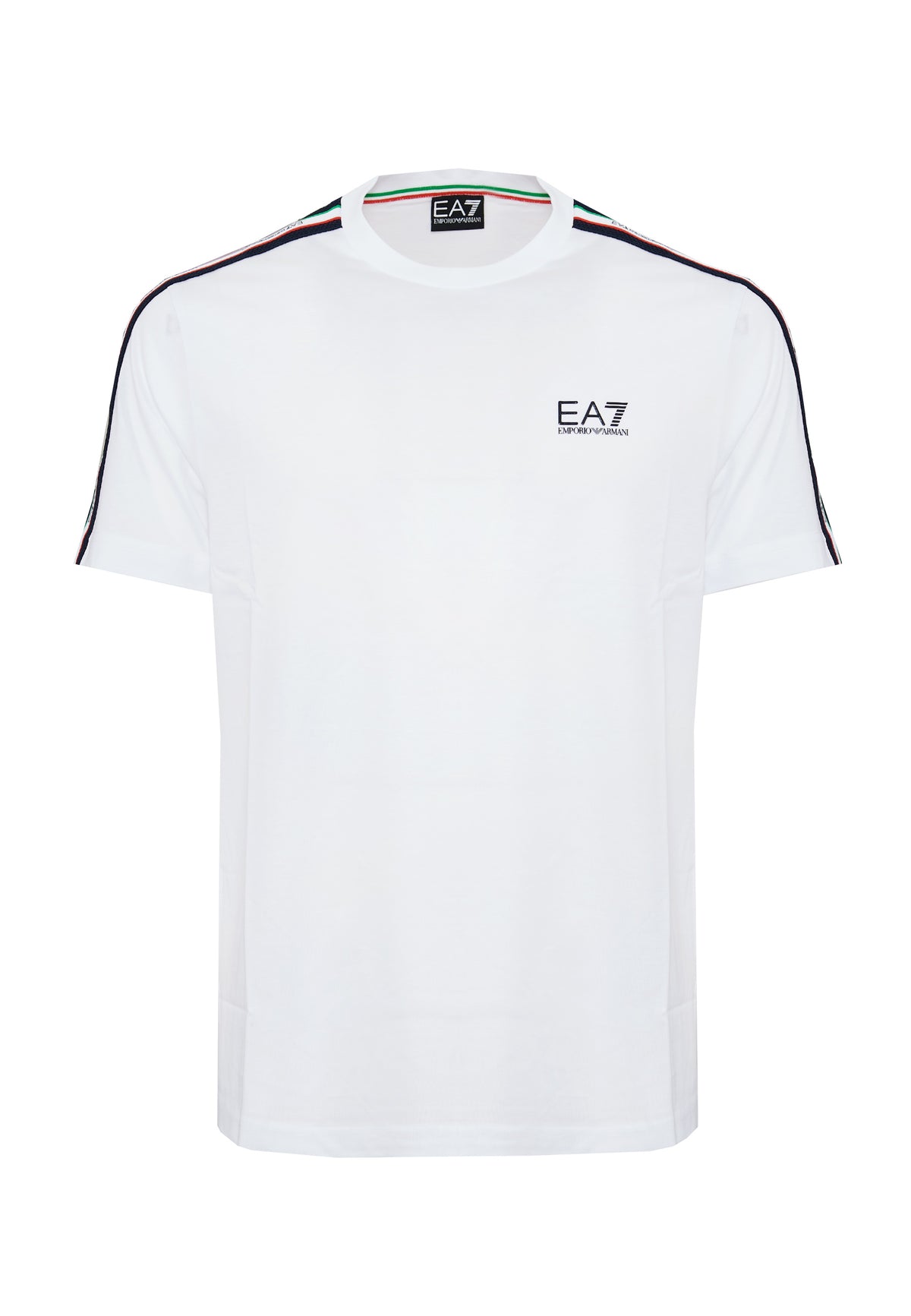 T-shirt girocollo in jersey di cotone Italian Spirit White 