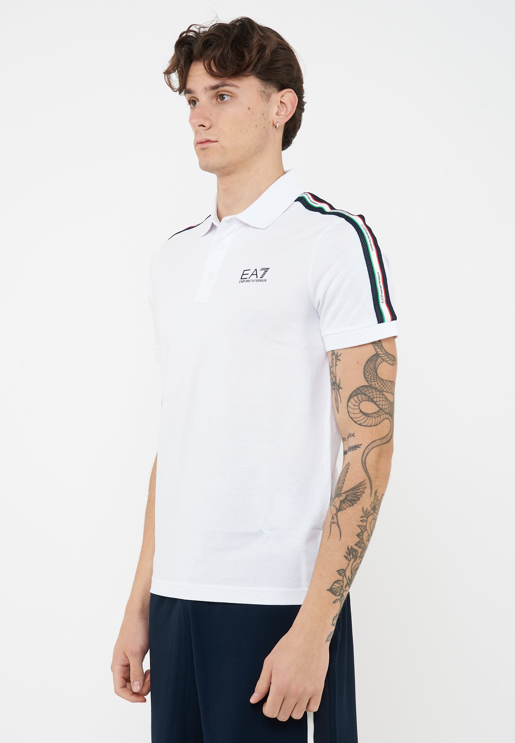 Polo in jersey di cotone Italian Spirit White 