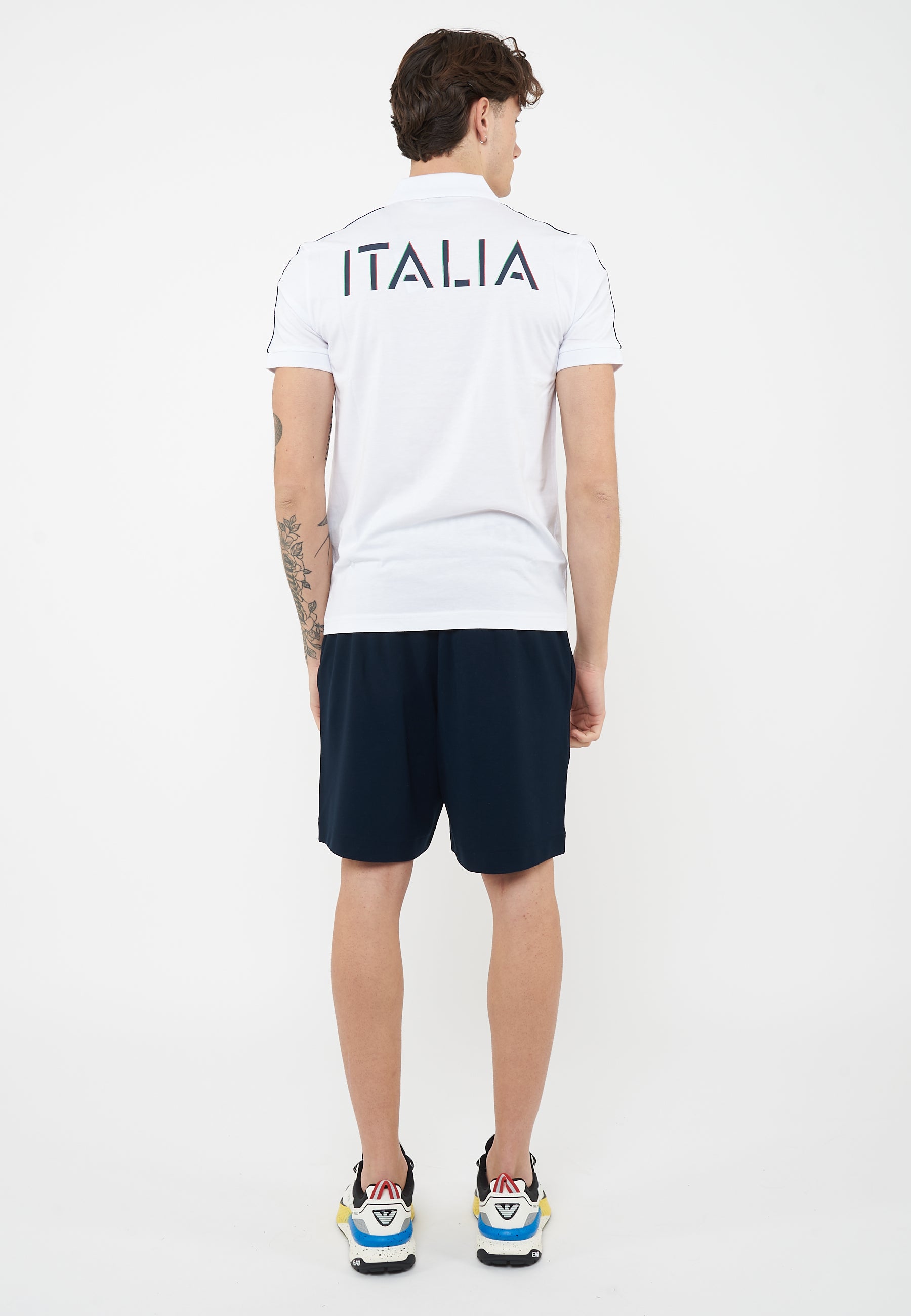 Polo in jersey di cotone Italian Spirit White 