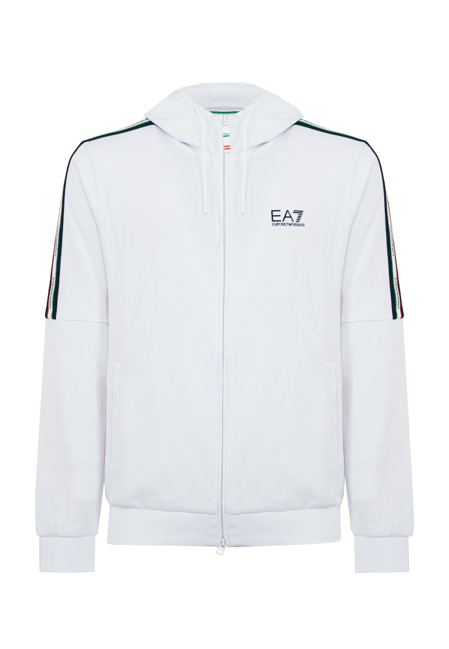 Felpa con cappuccio in jersey Italian Spirit White 