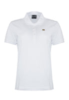 Polo jersey di cotone stretch con logo in metallo Core Lady White 
