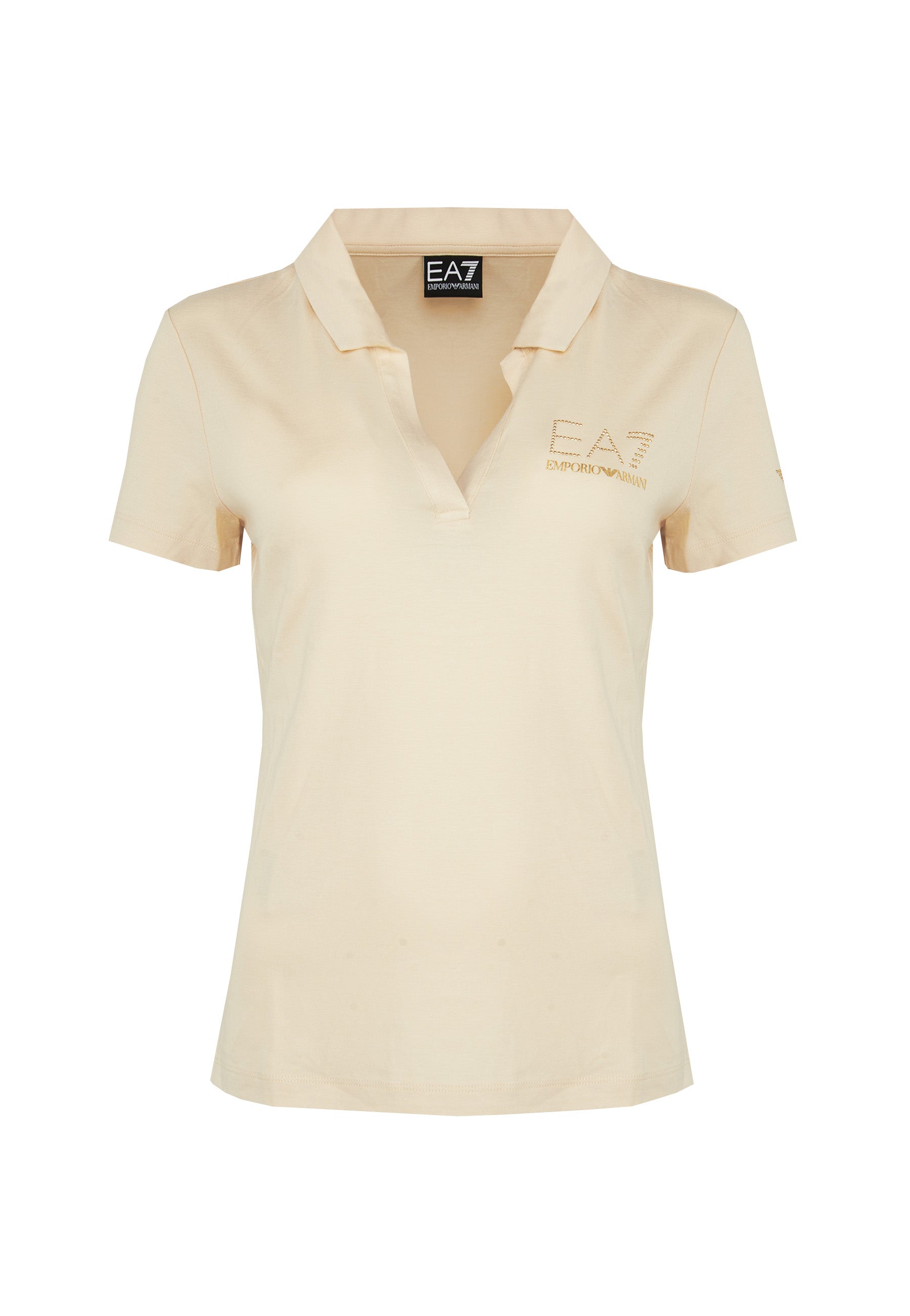 Polo con colletto e logo in micro borchie Evolution Fog 