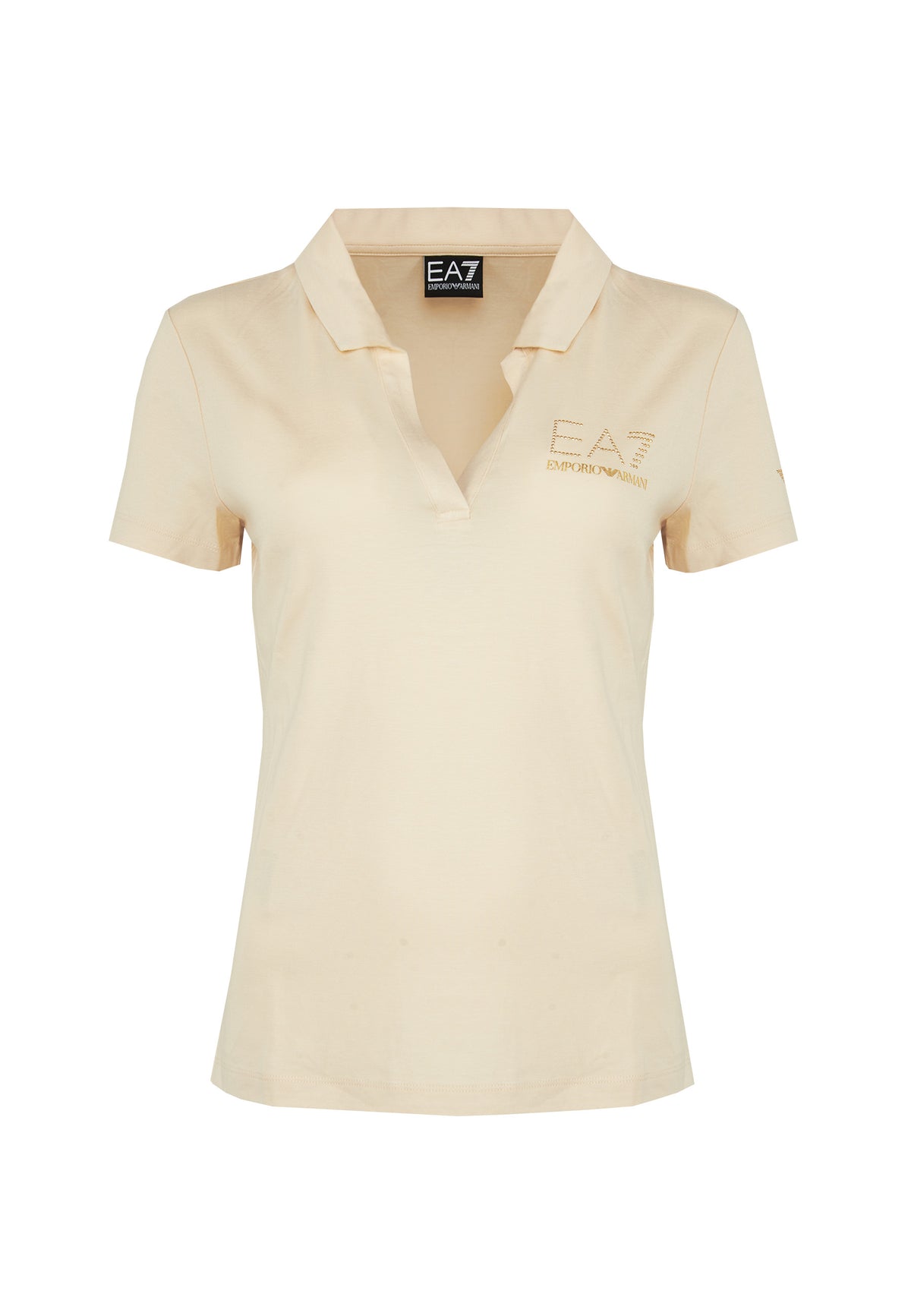 Polo con colletto e logo in micro borchie Evolution Fog 