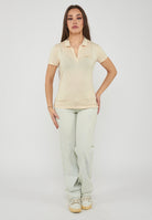 Polo con colletto e logo in micro borchie Evolution Fog 