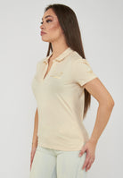 Polo con colletto e logo in micro borchie Evolution Fog 