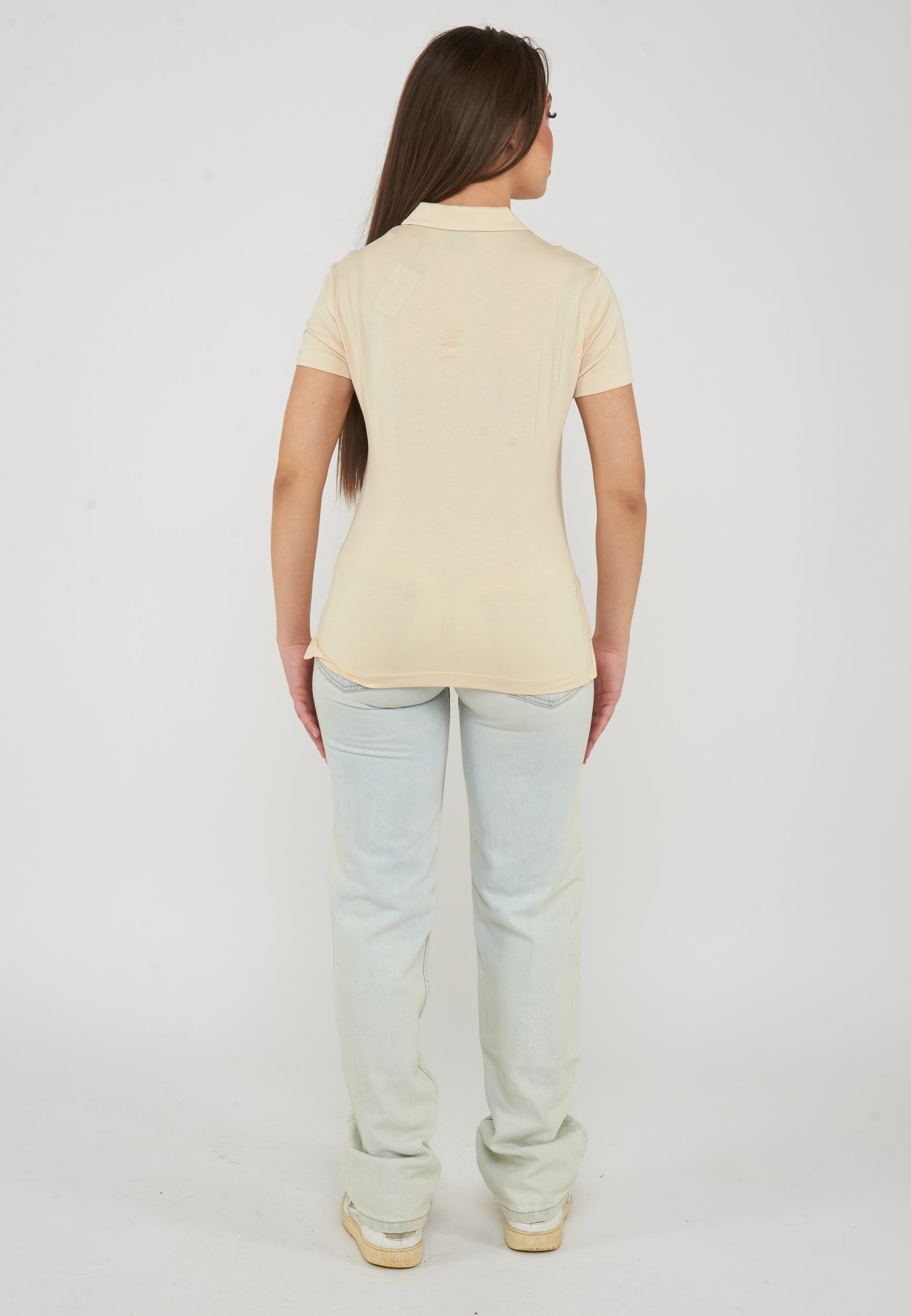 Polo con colletto e logo in micro borchie Evolution Fog 