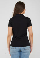 Polo con colletto e logo in micro borchie Evolution Black 