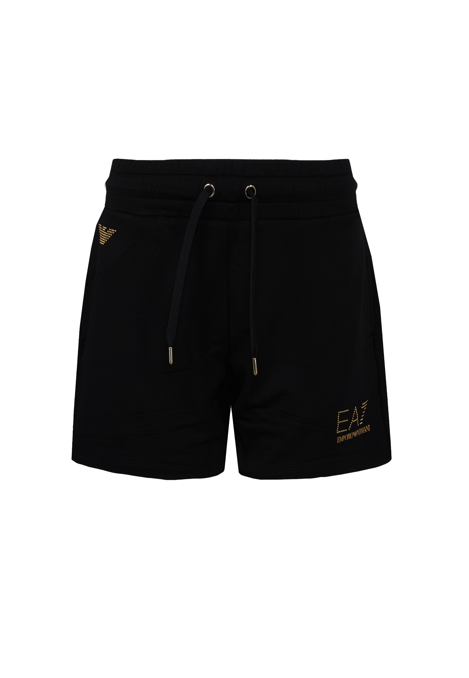 Shorts elasticizzati in misto viscosa con borchie Evolution Black 