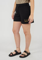 Shorts elasticizzati in misto viscosa con borchie Evolution Black 