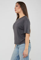 T-shirt Precious in misto viscosa Gray Pinstripe 