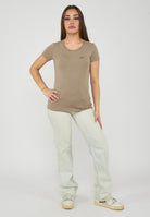 T-shirt Core Lady vestibilità slim in jersey cotone Roasted Cashew 