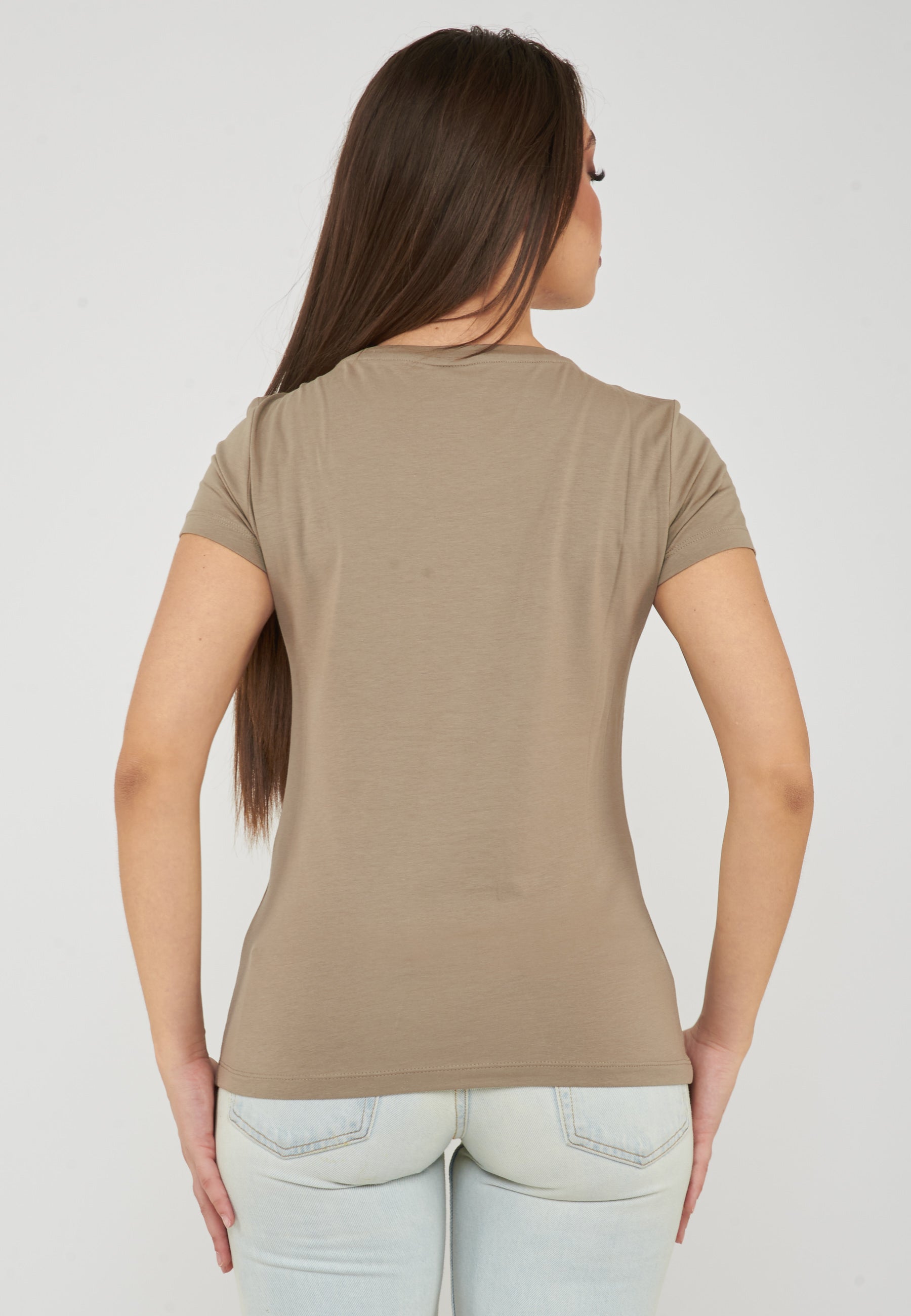 T-shirt Core Lady vestibilità slim in jersey cotone Roasted Cashew 