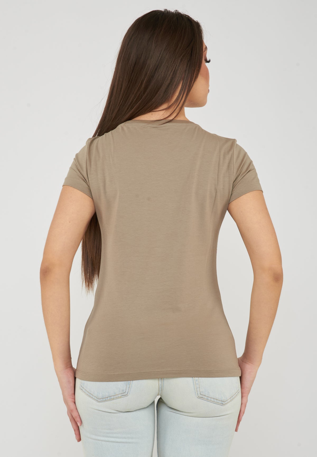 T-shirt Core Lady vestibilità slim in jersey cotone Roasted Cashew 