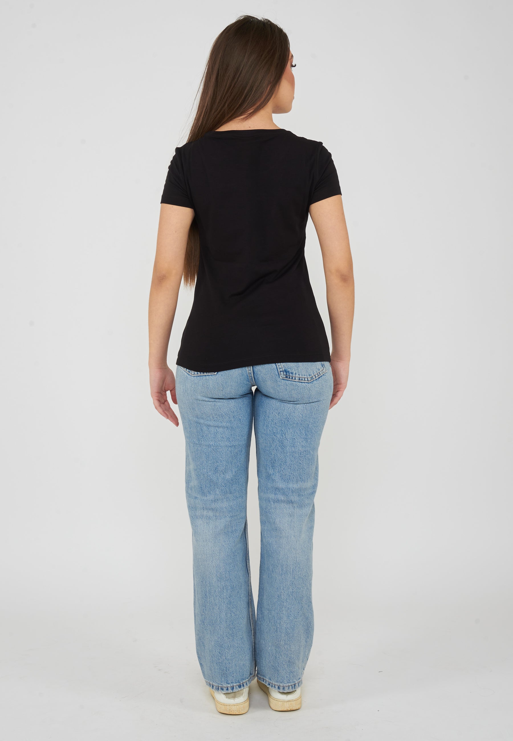 T-shirt Core Lady vestibilità slim in jersey cotone Black 