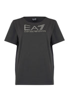 T-shirt Logo Series in jersey di cotone stretch Gray Pinstripe 