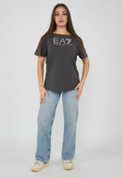 T-shirt Logo Series in jersey di cotone stretch Gray Pinstripe 