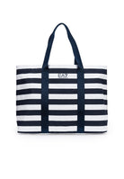 Borsa shopper in cotone a righe Blue 
