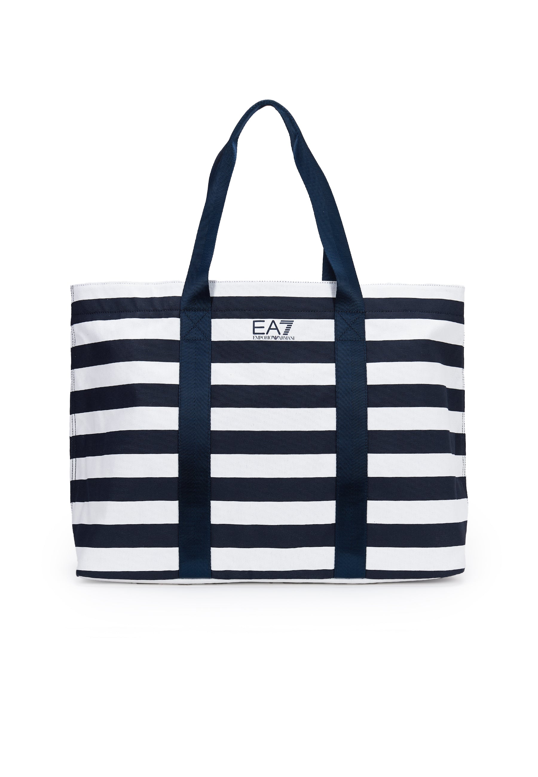 Borsa shopper in cotone a righe Blue 