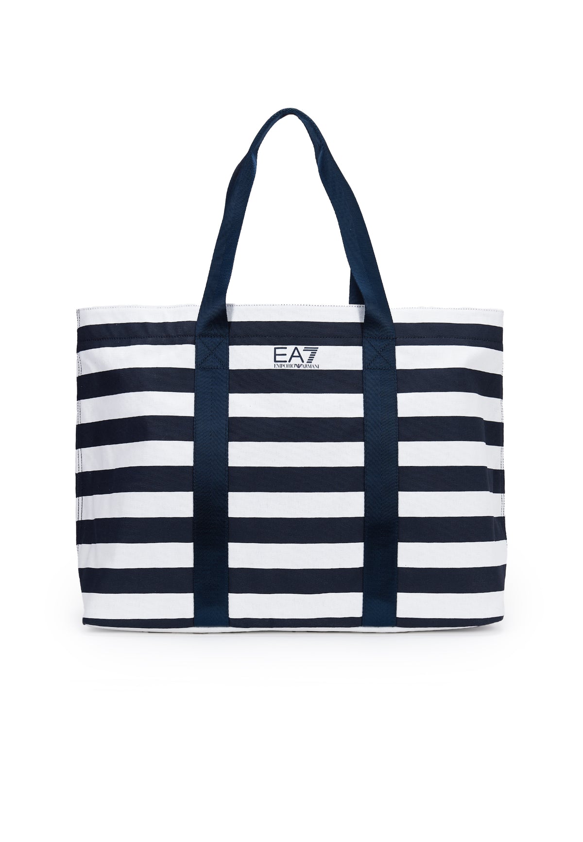 Borsa shopper in cotone a righe Blue 