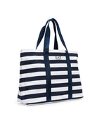 Borsa shopper in cotone a righe Blue 