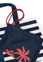 Borsa shopper in cotone a righe Blue 