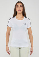 T-shirt girocollo in jersey di cotone Italian Spirit White 
