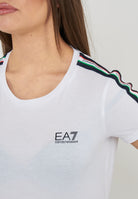T-shirt girocollo in jersey di cotone Italian Spirit White 