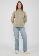 Felpa regular fit con chiusura a zip intera alluminium 