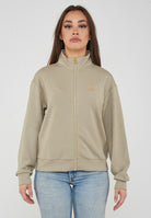 Felpa regular fit con chiusura a zip intera alluminium 
