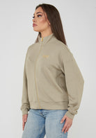 Felpa regular fit con chiusura a zip intera alluminium 