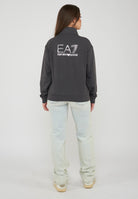 Felpa regular fit con chiusura a zip intera gray pinstripe 