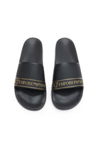 Logo Band Sliders Full Black Gold